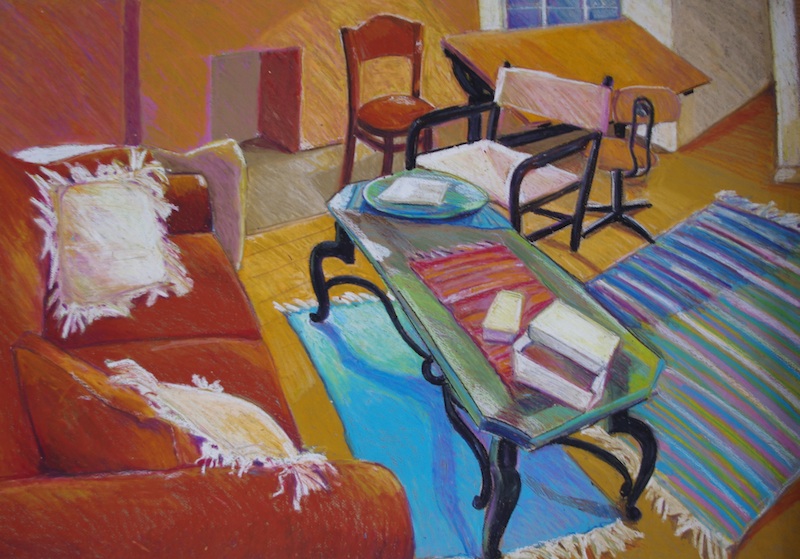 89th Street Apartment, Oil PAstel