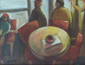 Bar 9eme, Oil on canvas