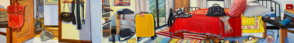 The Bedroom, Oil on Canvas, 30cm x 200cm (5 panels)