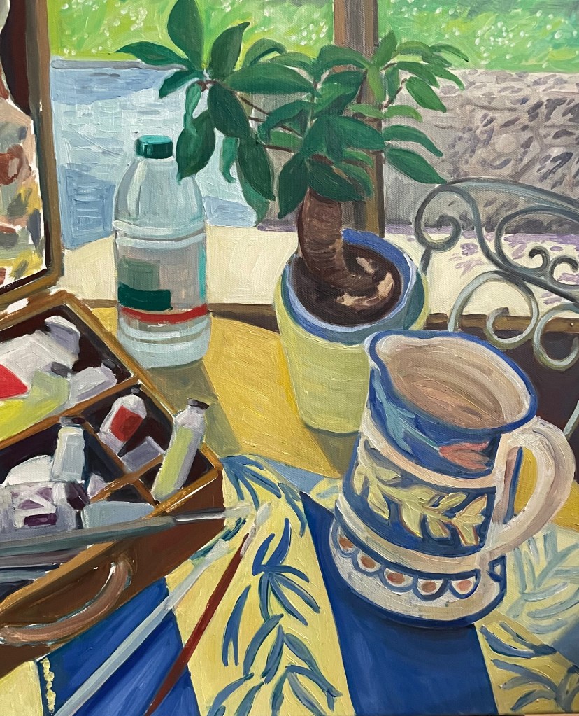 Still life with Italian Pitcher, Oil on Canvas