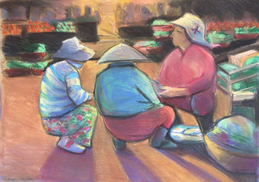 Market, Hoi An, Pastel, 70cm x 50cm