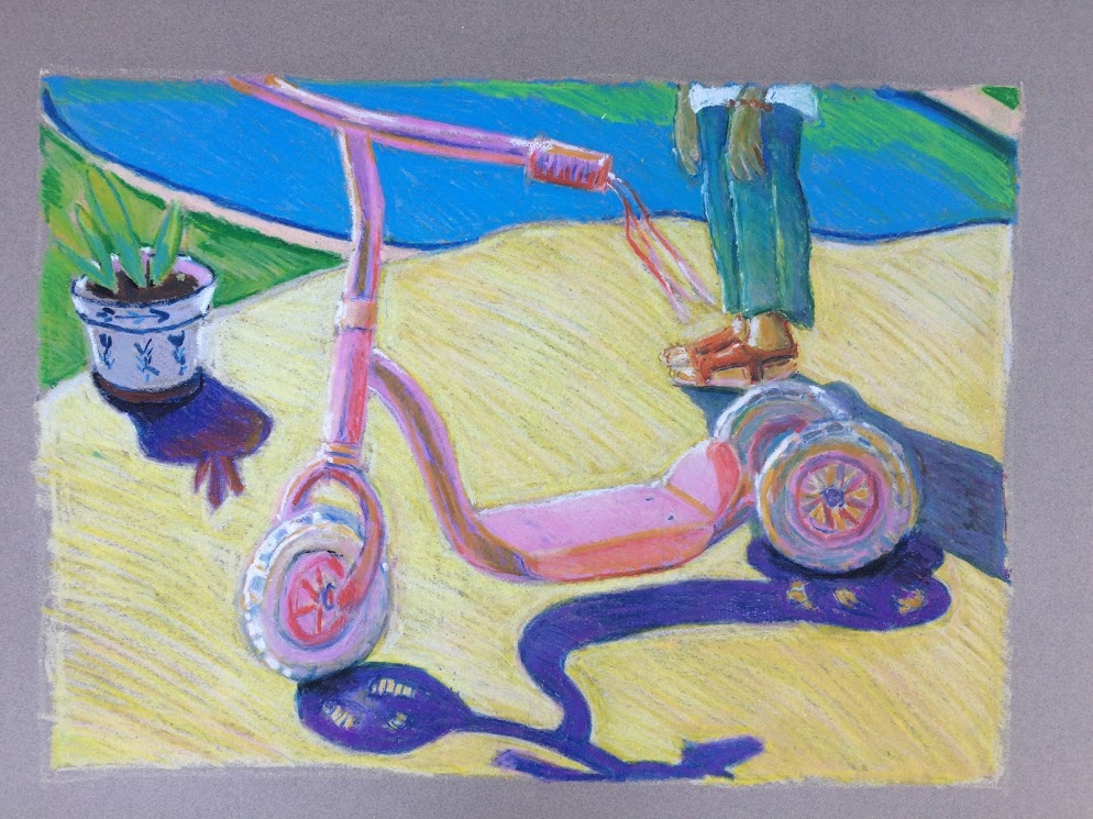 Trottinette, Pastel 50cm x 70cm