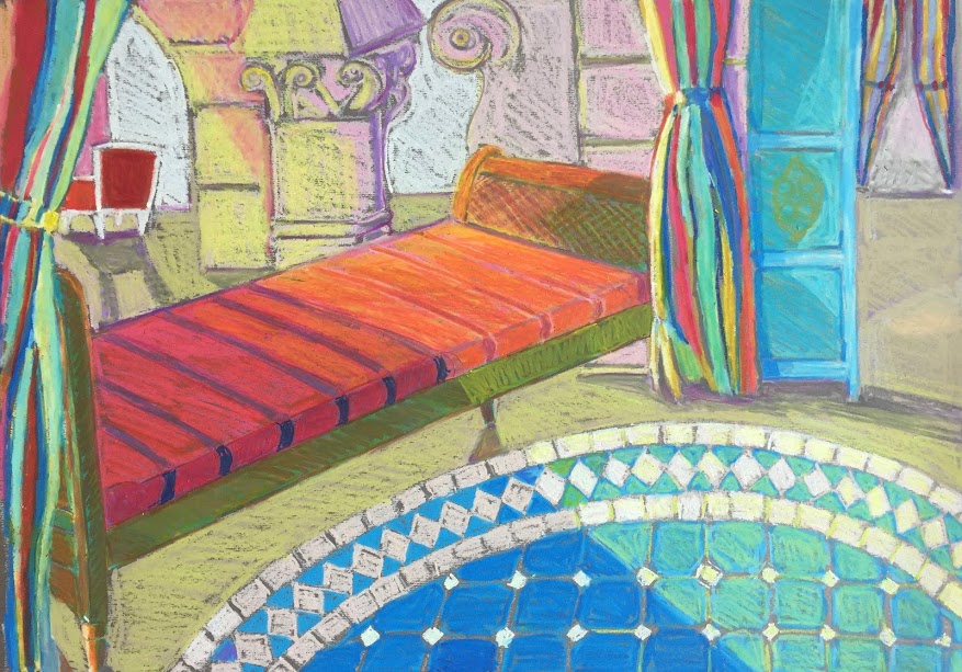 Tunisian Banc, Pastel, 50cm x 70cm