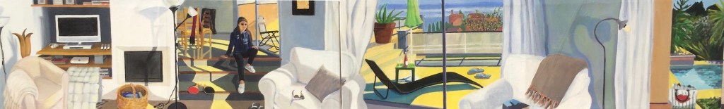 Les Genets, Acrylic on Canvas, 30cm x 180cm (2 panels)